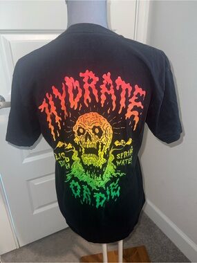 Liquid Death Hydrate or Die Black Graphic Tee with Skull